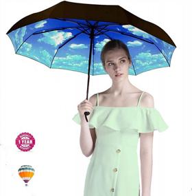 img 1 attached to Compact Travel Umbrella Windproof And Reversible - Automatic Umbrellas For Women & Men - Ideal Creative Gift For Parents, Friends, Colleagues And More - MRTLLOA Umbrella