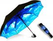 compact travel umbrella windproof and reversible - automatic umbrellas for women & men - ideal creative gift for parents, friends, colleagues and more - mrtlloa umbrella logo