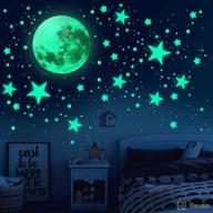 glow in the dark stars for ceiling | 893pcs wall stickers with moon and stars decor | glow in the dark wall decals for kids room логотип