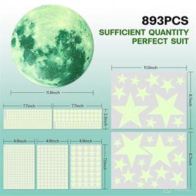 img 3 attached to Glow in The Dark Stars for Ceiling | 893PCS Wall Stickers with Moon and Stars Decor | Glow in The Dark Wall Decals for Kids Room