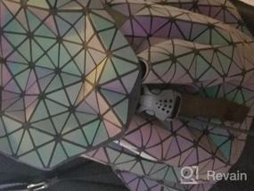 img 8 attached to Голографический светоотражающий рюкзак с узором в виде сложенной башни от HotOne: окончательный модный рюкзак