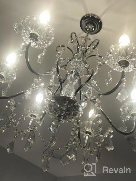 img 1 attached to Saint Mossi Crystal Chandelier Light Fixture Modern Chandelier Crystal Lighting , Crystal Pendant Raindrop Chandelier For Dining Room,Bedroom,Living Room,H23 X D24, 6-Light review by Mark Cai