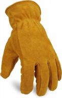 ozero winter insulated leather gloves - extra grip, flexible warmth for working in cold weather men & women (gold, large) logo