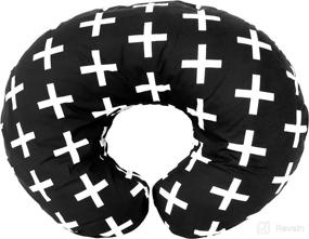 img 4 attached to 🤱 High-Quality Nursing Pillow Cover by Mila Millie - Stylish Nordic Swiss White Cross Design Slipcover - 100% Cotton Hypoallergenic Fabric - Ideal for Breastfeeding Moms - Compatible with Boppy Pillow