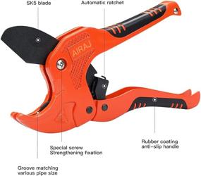 img 1 attached to Ratcheting PVC Pipe Cutter By AIRAJ - Cuts Up To 1-3/4 Inch, PEX And Plastic Pipe Cutter Tool - Perfect For All Kinds Of Plastic Pipes