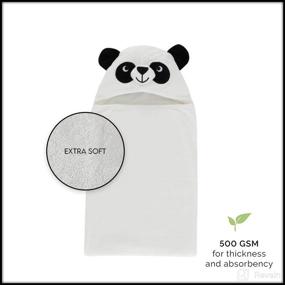 img 3 attached to 🐼 Yi Wu Animal Head Hooded Towels (panda1): Ultra Soft, Hypoallergenic, Chemical-Free! Generously Sized at 35x35 inches - Perfect for Toddlers!