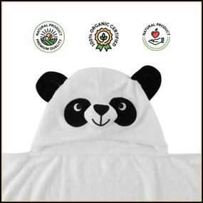 img 4 attached to 🐼 Yi Wu Animal Head Hooded Towels (panda1): Ultra Soft, Hypoallergenic, Chemical-Free! Generously Sized at 35x35 inches - Perfect for Toddlers!