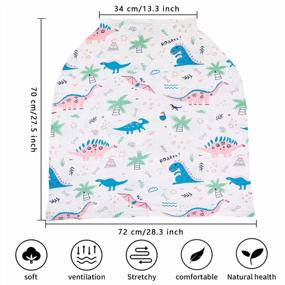 img 2 attached to HONGTEYA Baby Car Seat Covers Nursing Cover Soft Breathable Infant Car Seat Covers For Baby Multi Use Breastfeeding Cover Baby Stroller Cover Carseat Canopy For Boys And Girls Shower Gifts (Dinosaur5)