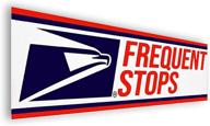 frequent stops us mail sticker, 3” x 12” decals for rural postal carrier, reflective lettering for high visibility, self-adhesive & easy to use logo