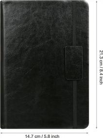 img 3 attached to Стильный и прочный кожаный блокнот формата А5 с эластичной застежкой и расширяемым карманом - 200 страниц первоклассного качества для ведения журналов и заметок