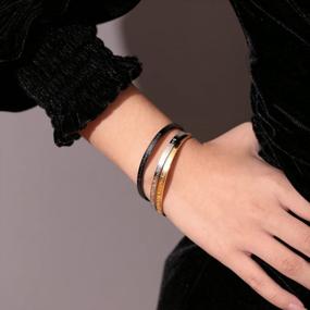 img 1 attached to Islamic Jewelry Gifts For Women - Qitian Allah Gold Bangles Bracelets Ayatul Kursi Arabic Cuff Bracelet: Perfect Ramadan & Eid Gift For Men & Women