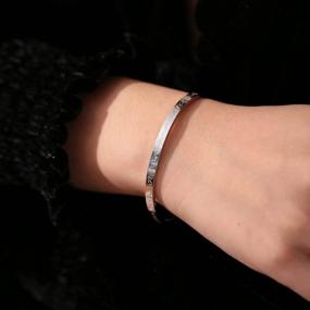 img 2 attached to Islamic Jewelry Gifts For Women - Qitian Allah Gold Bangles Bracelets Ayatul Kursi Arabic Cuff Bracelet: Perfect Ramadan & Eid Gift For Men & Women