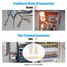 img 1 attached to Pack Of 100 AIRIC Nylon Fully Insulated Male Wire Quick Disconnects Spade Terminal Connectors - Yellow, 12-10 Gauge - Ideal For Electrical Wiring Projects