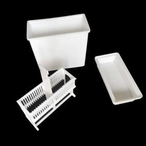 img 2 attached to 24-Place Microscope Slides Staining Rack & Jar Set - MUHWA White Polypropylene (2 Pack)