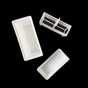img 1 attached to 24-Place Microscope Slides Staining Rack & Jar Set - MUHWA White Polypropylene (2 Pack)