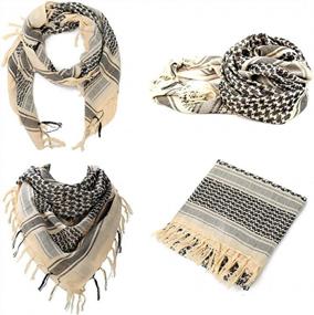 img 1 attached to Military Shemagh Arab Tactical Desert Keffiyeh Thickened Scarf Wrap For Women & Men - 43"X43
