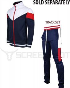 img 1 attached to Mens Urban Hip Hop Track Jacket - Slim Fit Side Taping Sportswear Streetwear Top