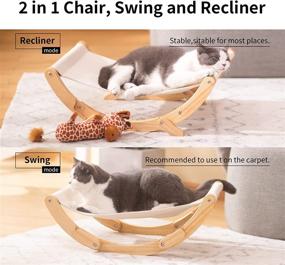 img 2 attached to 🐾 FUKUMARU Cat Hammock - New Moon Swing Chair for Cats, Kitty Hammock Bed, Cat Furniture Gift for Small to Medium-sized Cats or Toy Dogs