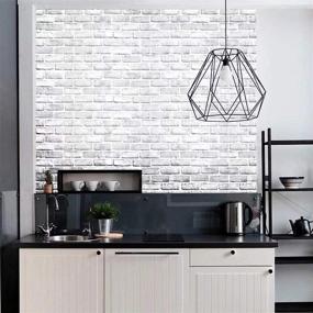 img 1 attached to Peel And Stick Grey And White Brick Wallpaper - 24" X 120" Removable Self-Adhesive Backsplash For Kitchen And Living Room By Yancorp