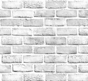 img 4 attached to Peel And Stick Grey And White Brick Wallpaper - 24" X 120" Removable Self-Adhesive Backsplash For Kitchen And Living Room By Yancorp