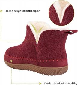 img 2 attached to Women'S Moccasin Bootie Slippers With Memory Foam, Ladies' Slip On House Shoes Hard Outdoor Indoor Rubber Sole