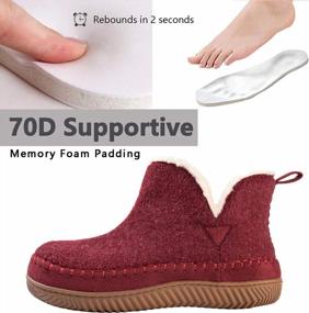 img 3 attached to Women'S Moccasin Bootie Slippers With Memory Foam, Ladies' Slip On House Shoes Hard Outdoor Indoor Rubber Sole