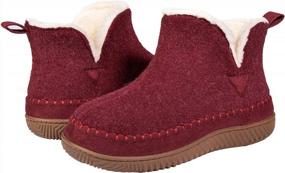 img 4 attached to Women'S Moccasin Bootie Slippers With Memory Foam, Ladies' Slip On House Shoes Hard Outdoor Indoor Rubber Sole