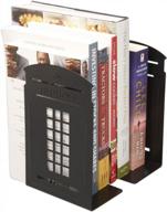 vintage british telephone booth bookends - perfect decorative gift for home, library or office! logo
