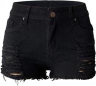 curvy cutoff distressed denim shorts for women - aodrusa mid-rise body enhancing ripped jeans logo