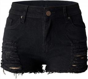img 4 attached to Curvy Cutoff Distressed Denim Shorts For Women - Aodrusa Mid-Rise Body Enhancing Ripped Jeans