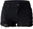 curvy cutoff distressed denim shorts for women - aodrusa mid-rise body enhancing ripped jeans logo