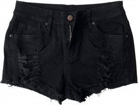 img 1 attached to Curvy Cutoff Distressed Denim Shorts For Women - Aodrusa Mid-Rise Body Enhancing Ripped Jeans