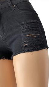 img 2 attached to Curvy Cutoff Distressed Denim Shorts For Women - Aodrusa Mid-Rise Body Enhancing Ripped Jeans