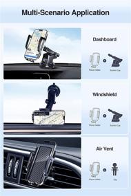 img 3 attached to 📱 Loncaster Car Phone Holder: Universal Mount for Dashboard, Windshield, Air Vent | Hands-Free Long Arm Suction Cup | iPhone, Samsung, Android Compatible