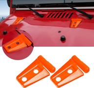 orange hood hinge cover trim accessories for jeep wrangler jk & unlimited 2007-2018: 2pcs logo