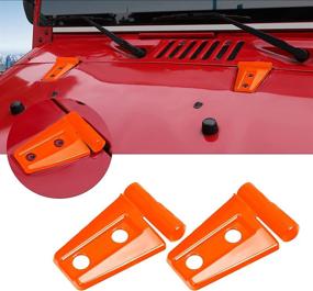 img 4 attached to Orange Hood Hinge Cover Trim Accessories for Jeep Wrangler JK & Unlimited 2007-2018: 2PCS