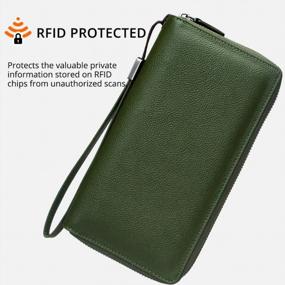 img 3 attached to RFID Blocking Wallet For Women - Leather Zip Around Phone Clutch Large Capacity Travel Purse Wristlet