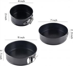 img 1 attached to 3-Piece Non-Stick Springform Cake Pan Set With Removable Bottoms By Alotpower: 4 Inch, 7 Inch, 9 Inch Round Pans For Leakproof Baking