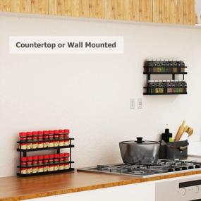 img 3 attached to Maximize Your Kitchen Space With MEIQIHOME 4 Tier Spice Rack Organizer - Perfect Storage Solution For Pantry, Cabinet, Door, Wall Mount, And Countertop In Sleek Black Design!