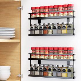 img 1 attached to Maximize Your Kitchen Space With MEIQIHOME 4 Tier Spice Rack Organizer - Perfect Storage Solution For Pantry, Cabinet, Door, Wall Mount, And Countertop In Sleek Black Design!