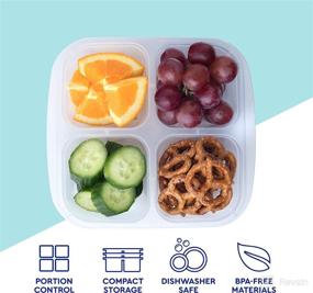 img 2 attached to 🍱 Convenient EasyLunchboxes® - Bento Snack Boxes - Set of 4, Perfect for School, Work, and Travel