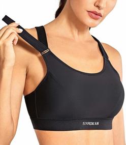 img 4 attached to Plus Size High Impact Sports Bra: SYROKAN Front Adjustable, Wireless & Padded For Women'S High Support