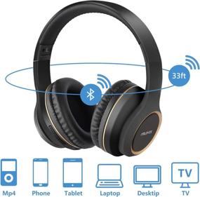 img 3 attached to 🎧 FMLOVES Active Noise Cancelling Headphones, Bluetooth 5.0 Over Ear Wireless Headphones with 30-Hour Playtime, Deep Bass, Foldable Wireless Headset, CVC 6.0 Mic, ANC Headphones for Travel and Work