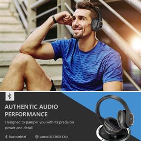 img 2 attached to 🎧 FMLOVES Active Noise Cancelling Headphones, Bluetooth 5.0 Over Ear Wireless Headphones with 30-Hour Playtime, Deep Bass, Foldable Wireless Headset, CVC 6.0 Mic, ANC Headphones for Travel and Work