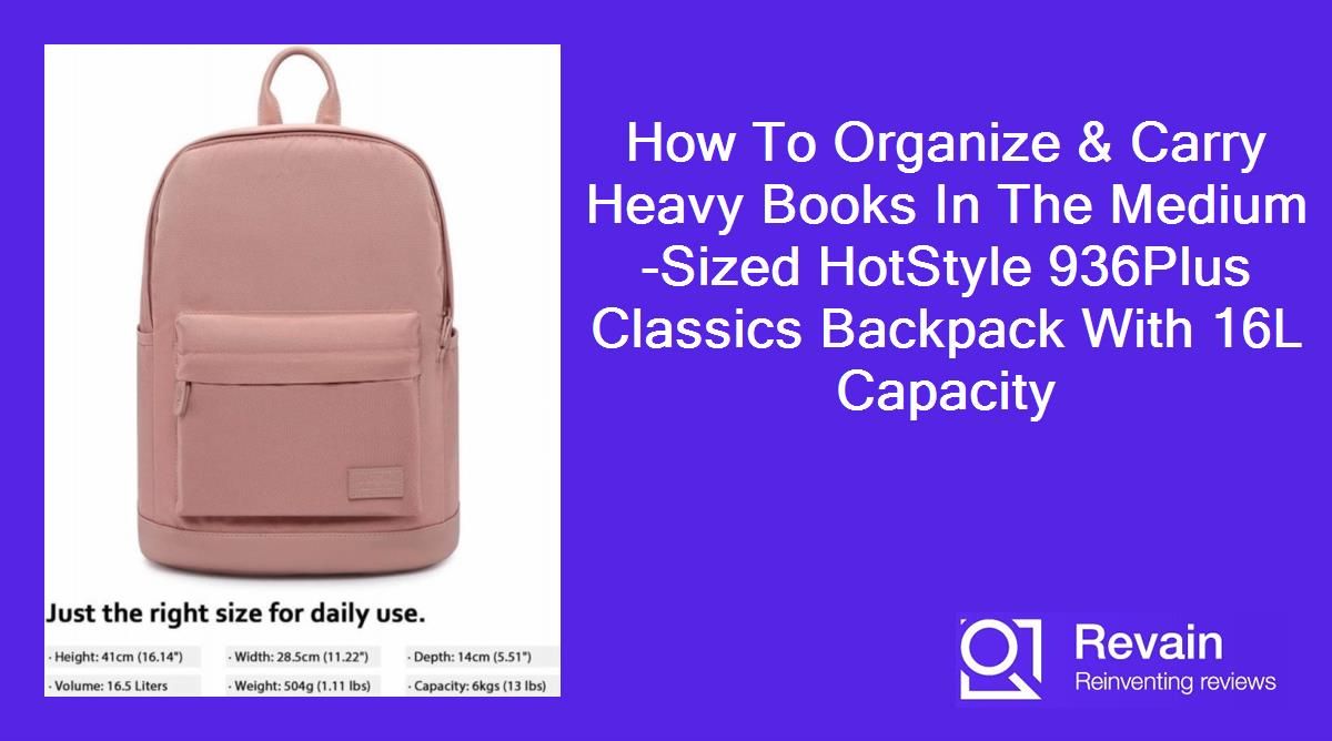 How To Organize & Carry Heavy Books In The Medium-Sized HotStyle 936Plus Classics Backpack With 16L Capacity