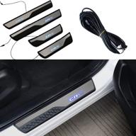 🚘 cebat 4pcs led steel car door sill scuff plate guards for crv 2017-2021 - automotive entry guard protectors logo