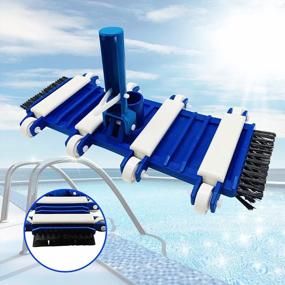 img 2 attached to BEBEKULA 15": Weighted Flexible Pool Vacuum Head W/ Side Brushes - Perfect For Cleaning Debris From Pool Floors!
