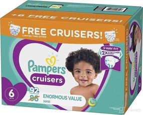 img 4 attached to 👶 Pampers Cruisers Size 6 Diapers: 92 Count Enormous Pack + Bonus Diapers!