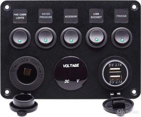 img 3 attached to 🚗 Cllena Dual USB Socket Charger with LED Voltmeter, 12V Power Outlet, and 5 Gang Toggle Switch - Perfect for Cars, Boats, RVs, Trucks, and Campers (Green)