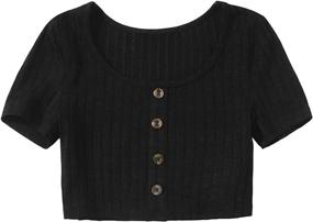 img 4 attached to SOLY HUX Floral Sleeve Button Girls' Clothing - Tops, Tees & Blouses